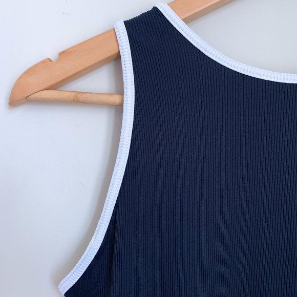 Zara Ribbed Bodysuit Navy - Picture 3 of 5